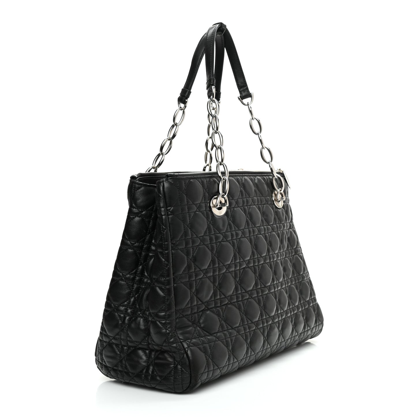 Lambskin Cannage Medium Dior Soft Shopping Tote Black