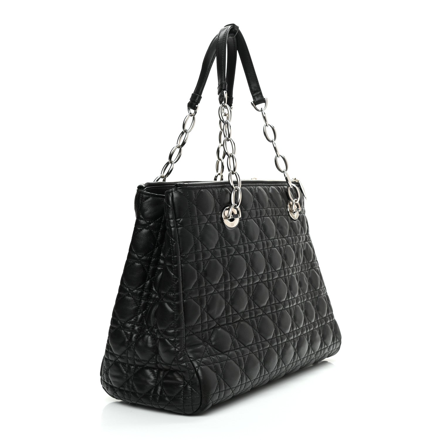 Christian Dior Lambskin Cannage Medium Dior Soft Shopping Tote Black 2 of 11