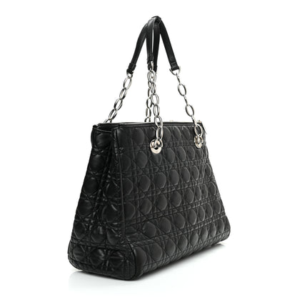 Christian Dior Lambskin Cannage Medium Dior Soft Shopping Tote Black 2 of 11