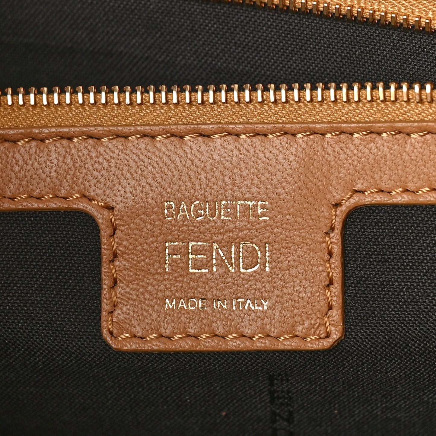 Nappa FF 1974 Embossed Baguette Miele Scuro