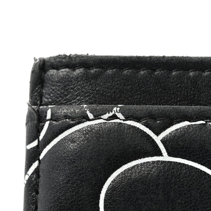 Chanel Lambskin Camellia Embossed Card Holder Black White 12 of 12