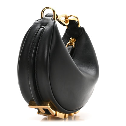 Fendi Vitello Grace Matte Nano Fendigraphy Hobo Charm Black 3 of 11