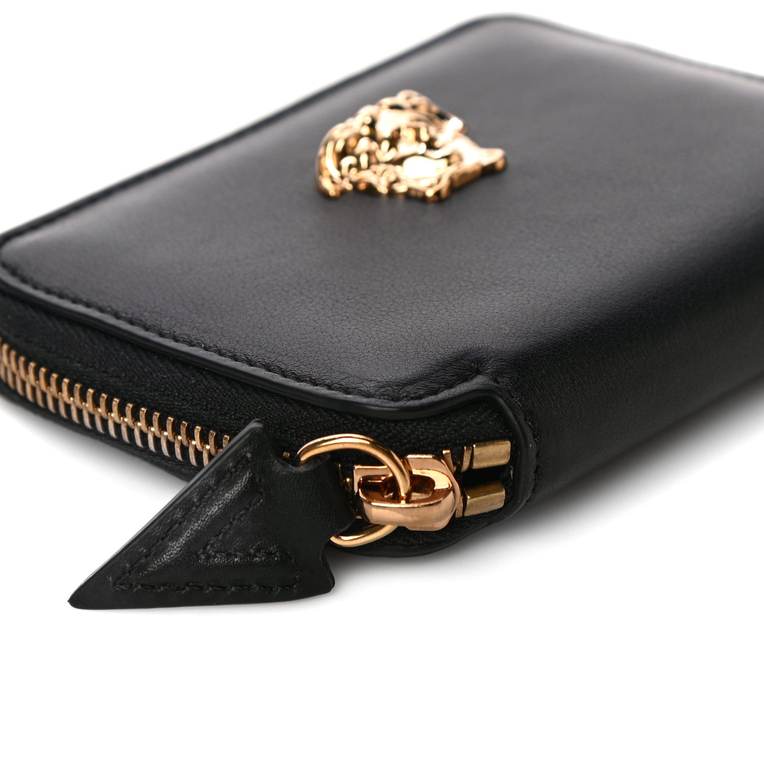 Versace Calfskin Medusa Compact Zip Around Wallet Black 8 of 10