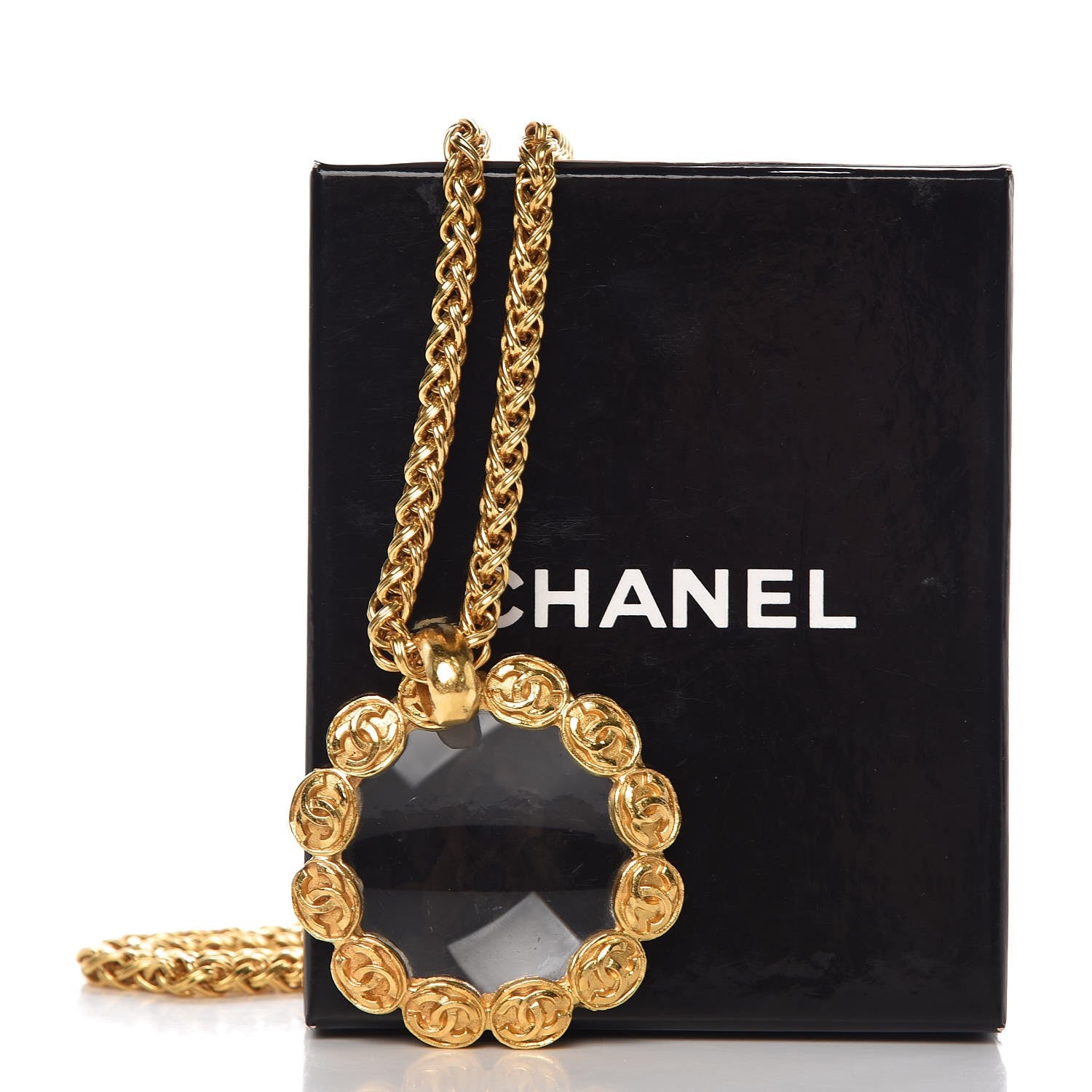 Chanel Loupe Magnifying Glass Necklace Gold 6 of 6