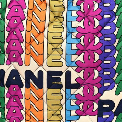 Chanel Printed Fabric Quilted Logo Large Shopping Tote Multicolor 8 of 12