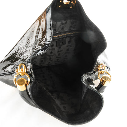 Gucci Patent Large Indy Top Handle Hobo Bronze Black 5 of 7