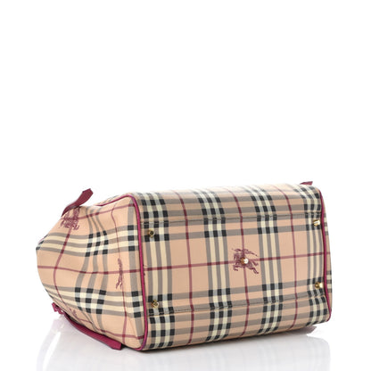 Burberry Haymarket Check Medium Canterbury Tote Bright Rhubarb Pink 4 of 13