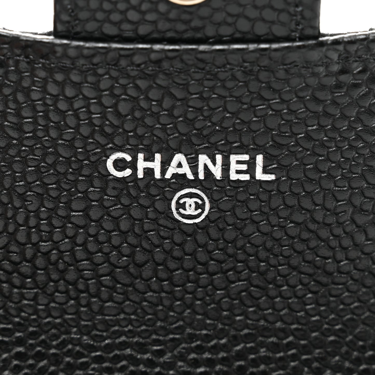 Caviar Quilted Flap Card Holder Black