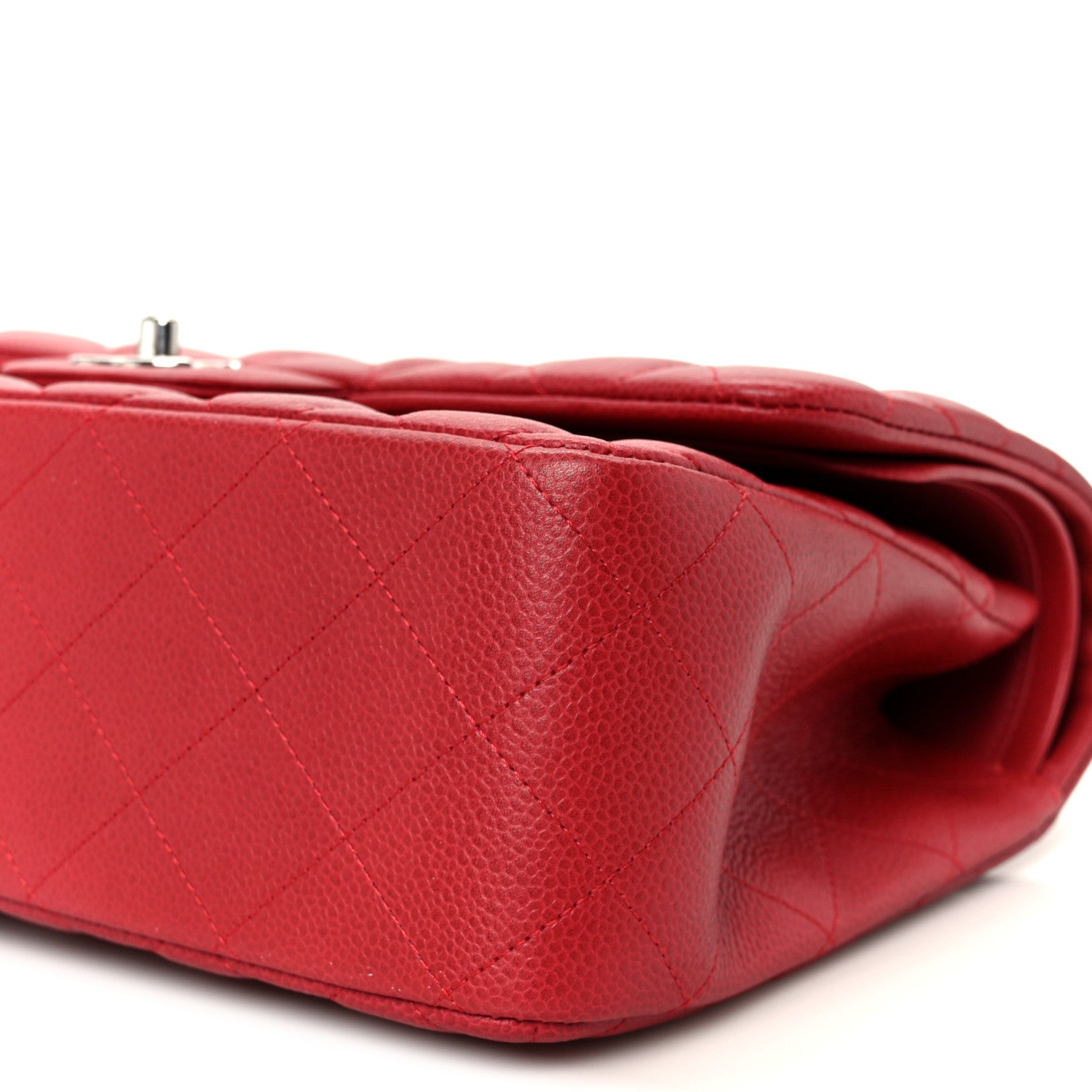 Chanel Caviar Quilted Jumbo Double Flap Dark Red 10 of 11