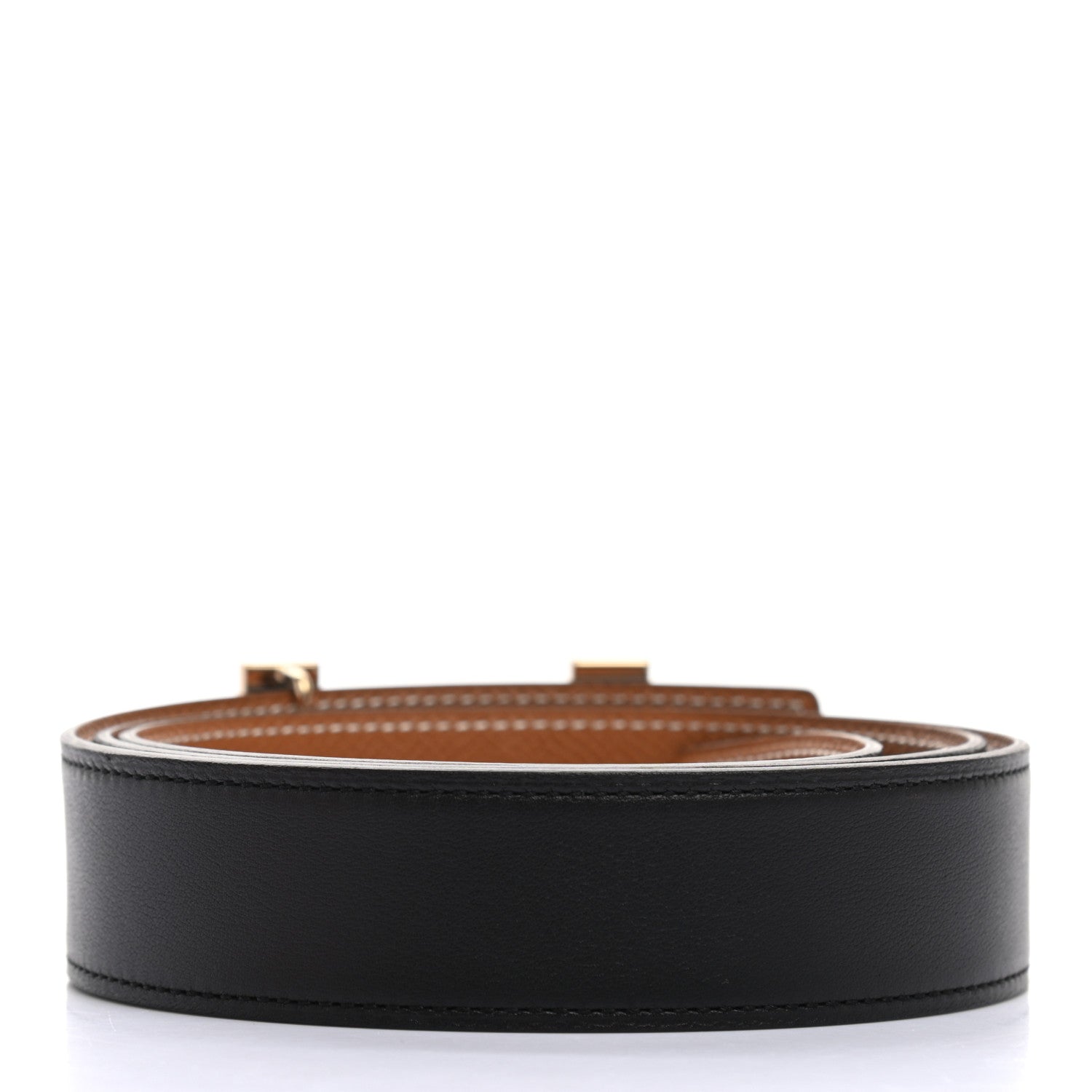 Hermes Box Togo 32mm Quizz H Belt 95 Black Gold 2 of 5