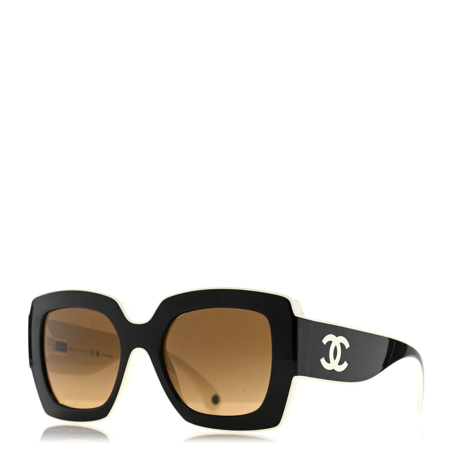 Acetate Square Sunglasses 6059 Black White
