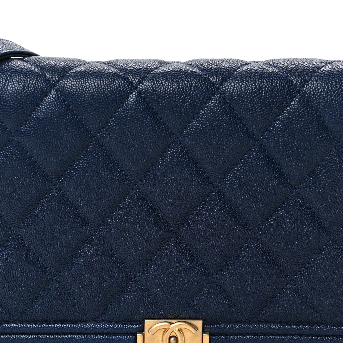 Caviar Quilted Boy Wallet On Chain WOC Navy