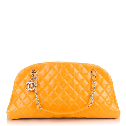 Chanel Glazed Calfskin Quilted Medium Just Mademoiselle Bowling Bag Dark Orange 1 of 10