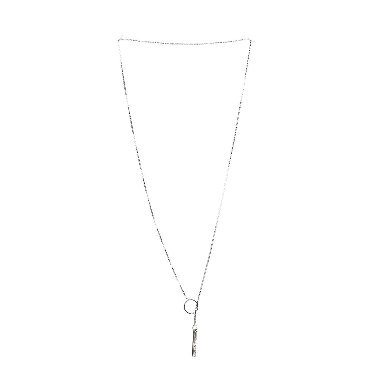 Gucci 18K White Gold 20mm Lariat Necklace 3 of 6