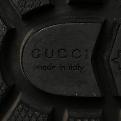 Gucci Calfskin Embroidered Lace Up Combat Ankle Boots 35 Black 6 of 16