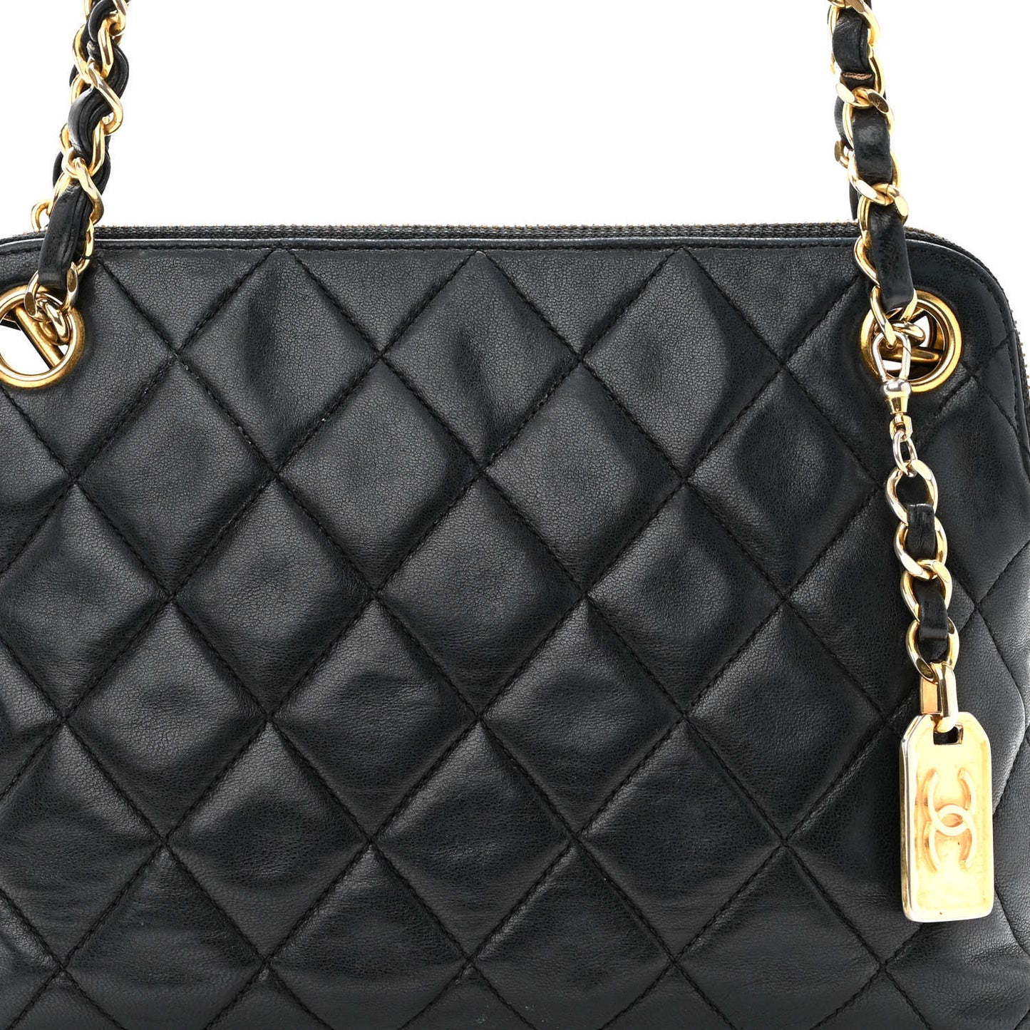 Lambskin Quilted CC Tote Black