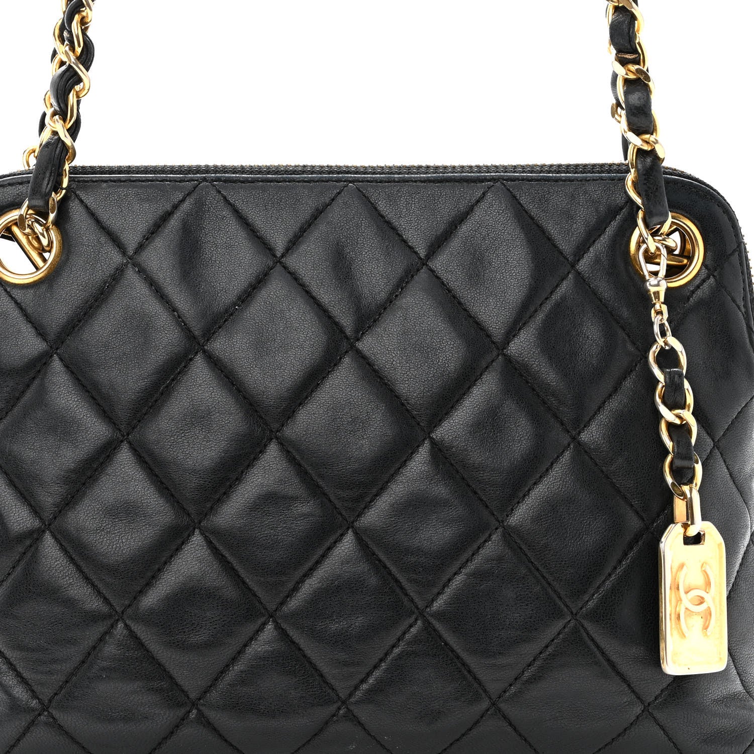 Chanel Lambskin Quilted CC Tote Black 8 of 10