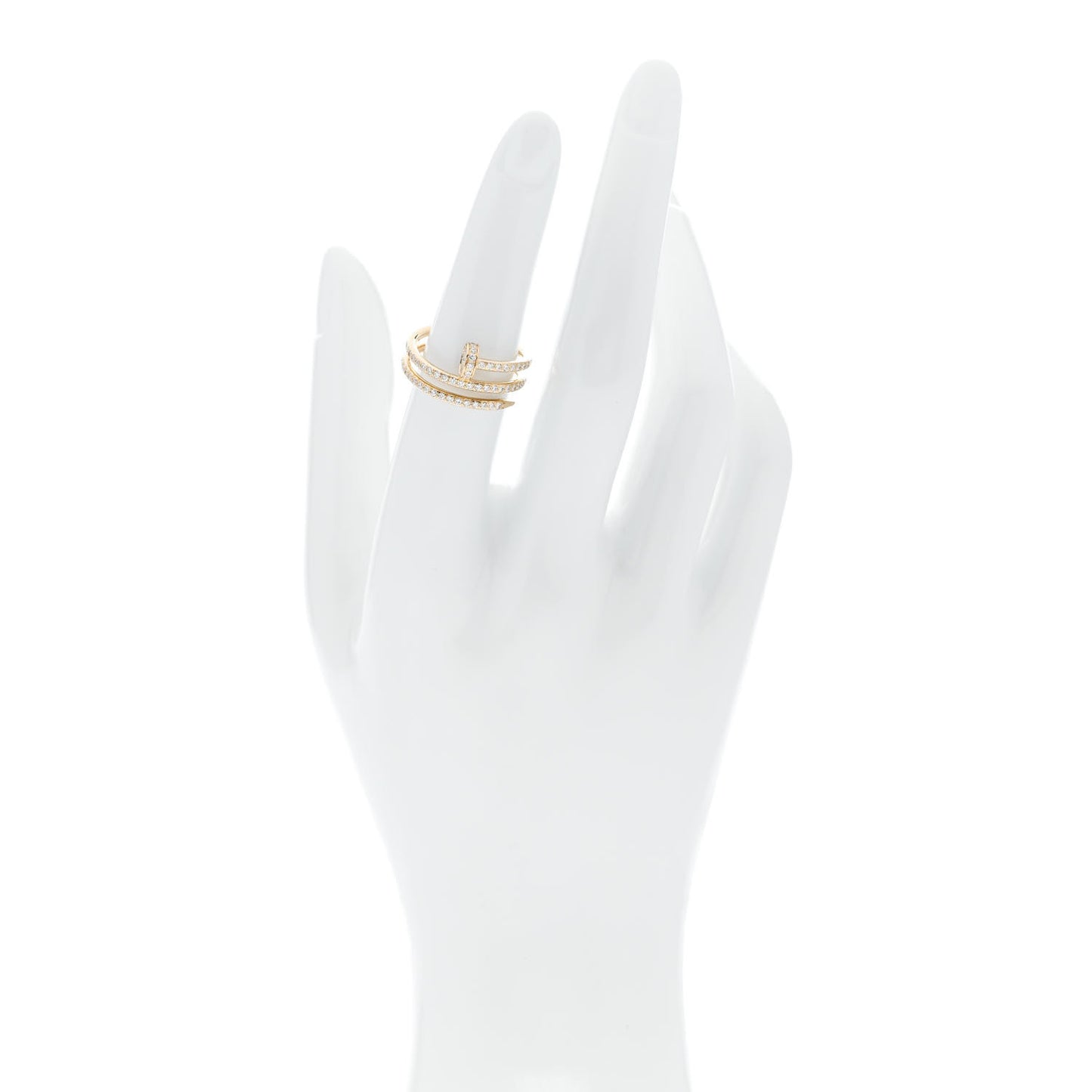 18K Yellow Gold Diamond Double Juste Un Clou Paved Ring 52 6