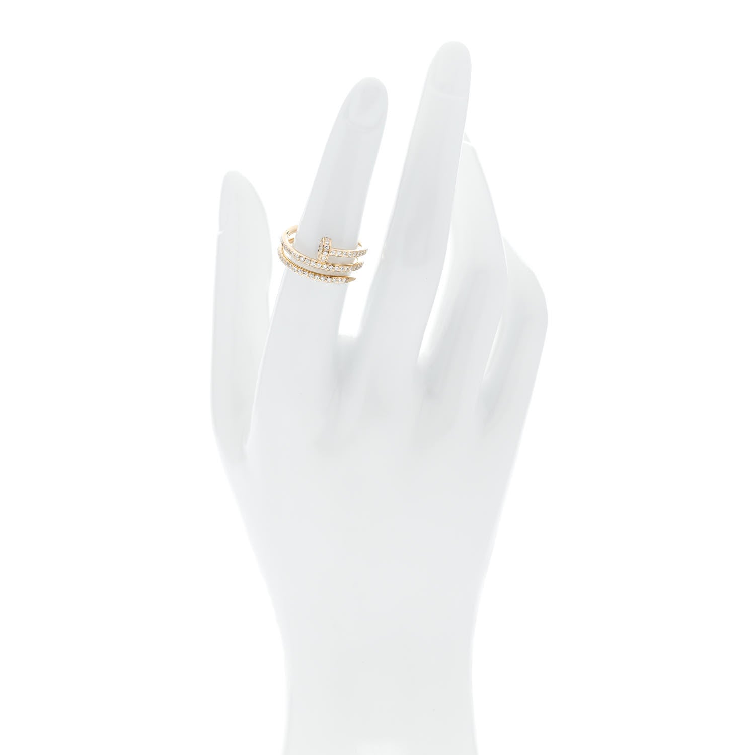 Cartier 18K Yellow Gold Diamond Double Juste Un Clou Paved Ring 52 6 2 of 6