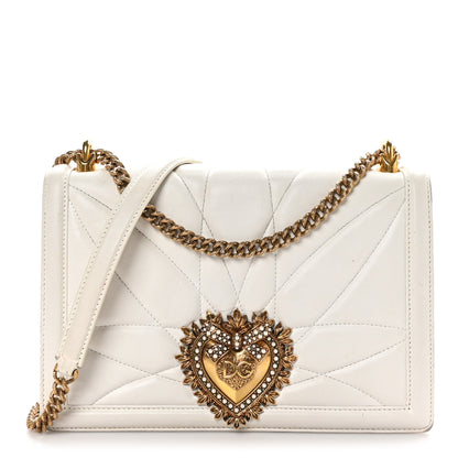 Dolce & Gabbana Calfskin Large Devotion Crossbody Bag White 1 of 12