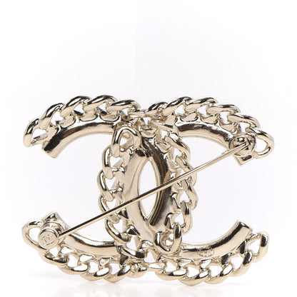 Chanel Crystal Chain CC Brooch Gold 3 of 5