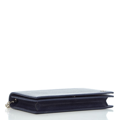 Gucci Textured Calfskin Medium Betty Chain Wallet Blue 5 of 9
