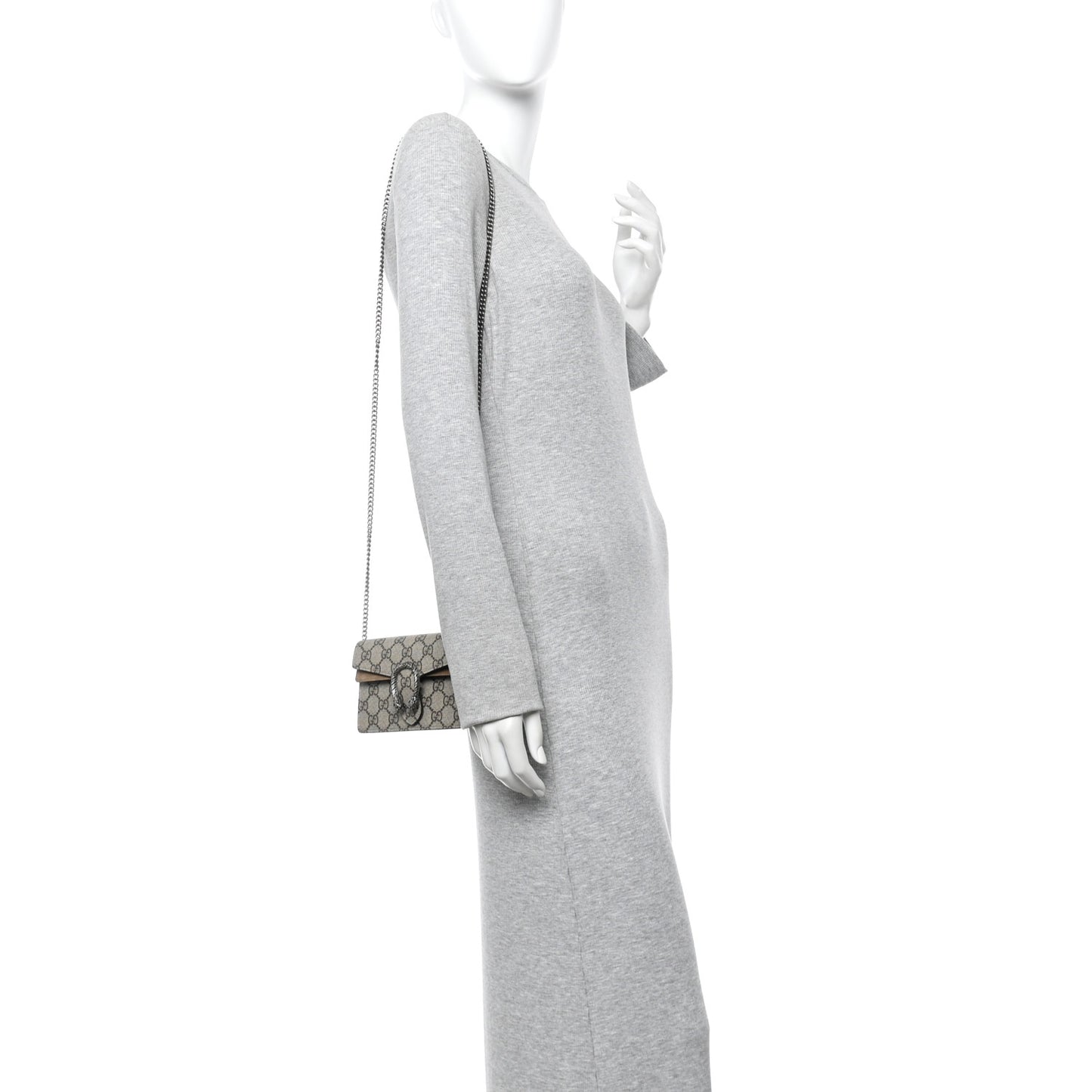 GG Supreme Monogram Super Mini Dionysus Shoulder Bag Taupe