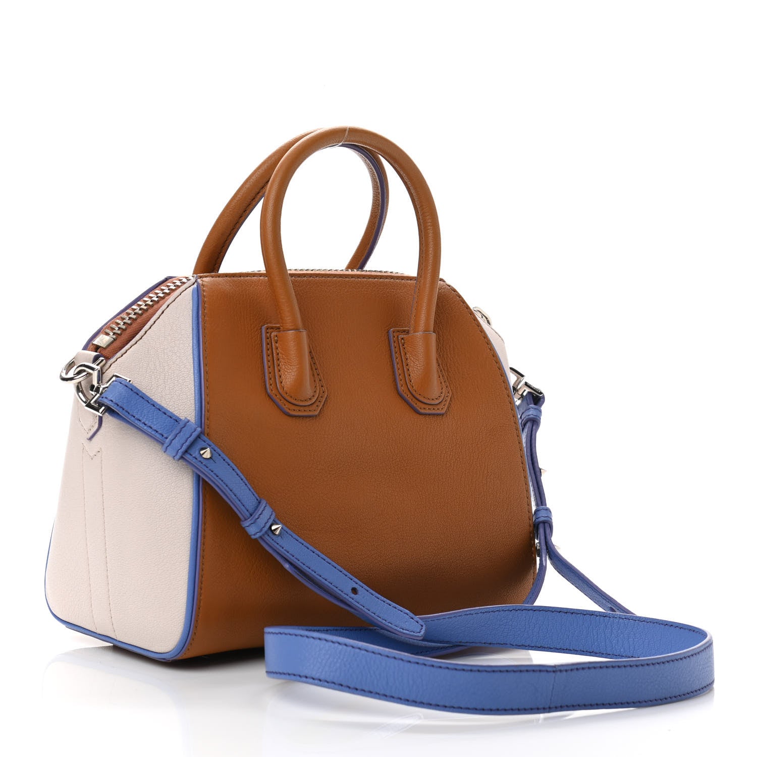 Givenchy Sugar Goatskin Mini Tri-Color Antigona Tan White Blue 3 of 13