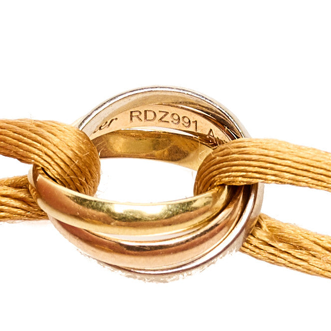 Cartier 18K Pink Yellow White Gold Trinity Adjustable Cord Bracelet Gold 4 of 7