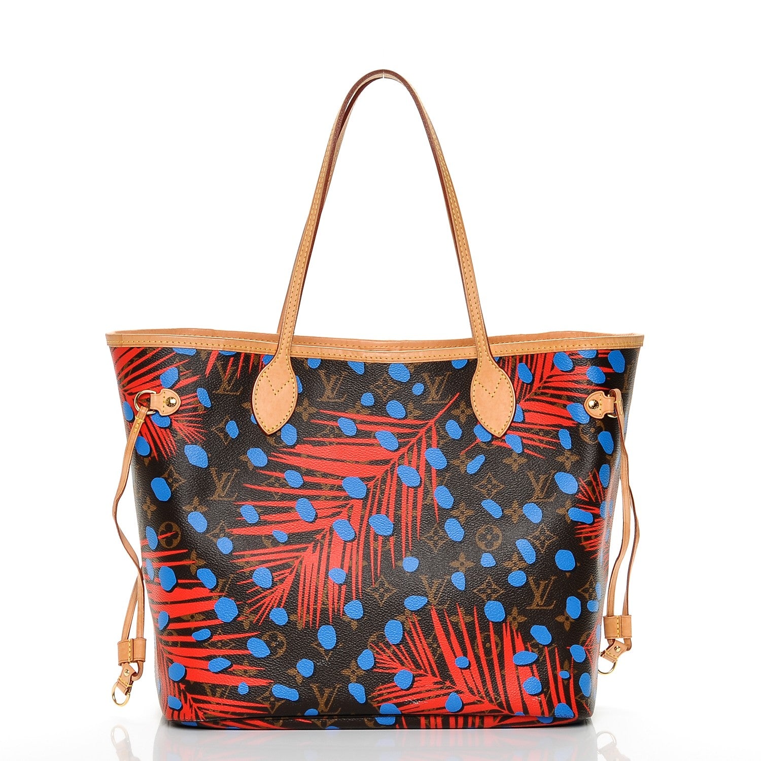 Louis Vuitton Monogram Jungle Dots Neo Neverfull MM Coquelicot Denim 3 of 7