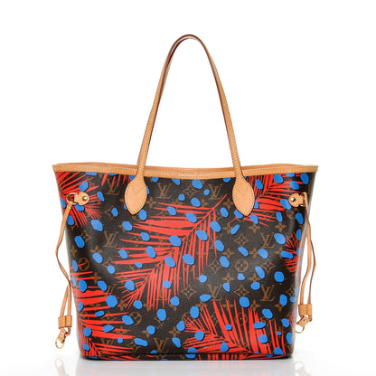Louis Vuitton Monogram Jungle Dots Neo Neverfull MM Coquelicot Denim 3 of 7