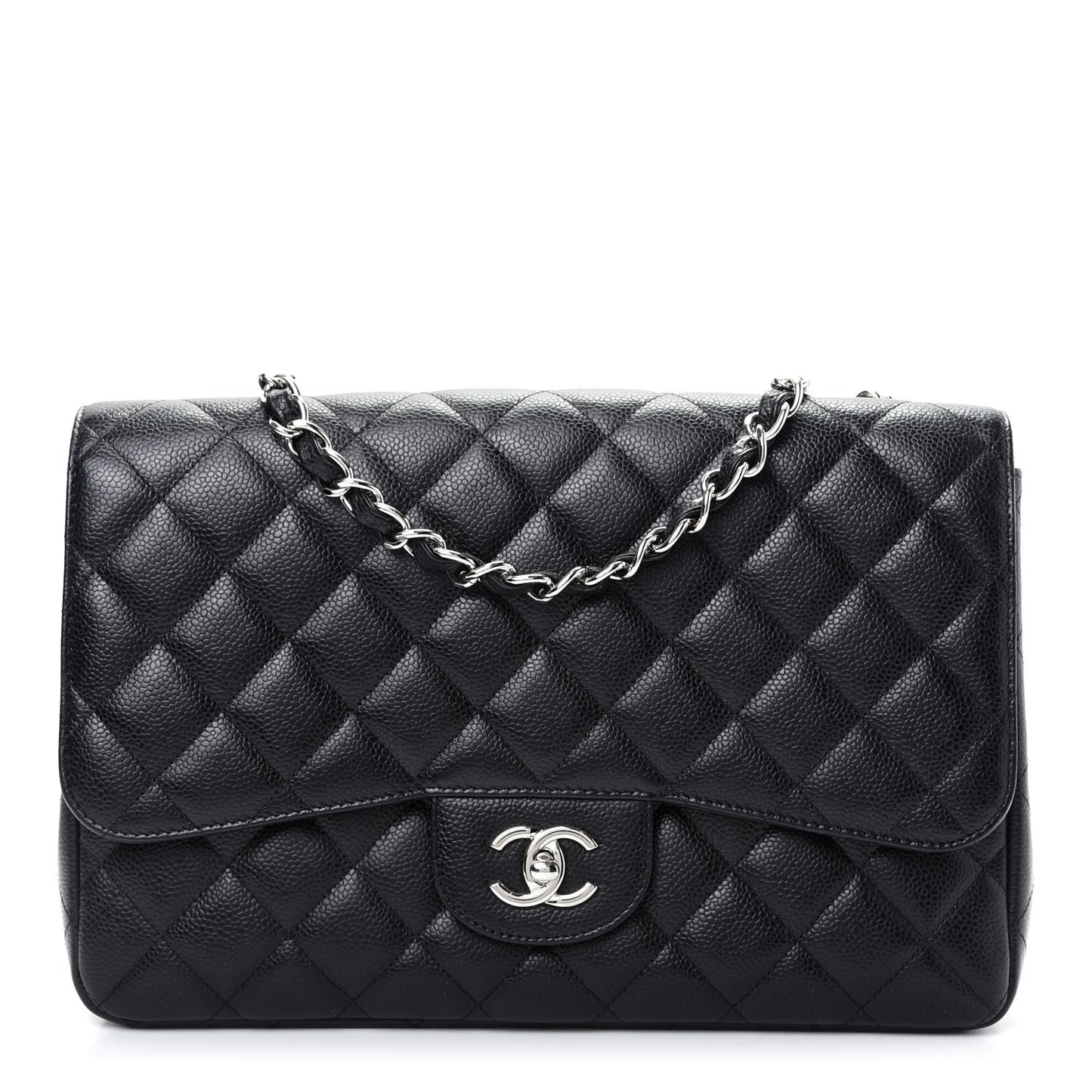 Caviar Quilted Jumbo Single Flap Black