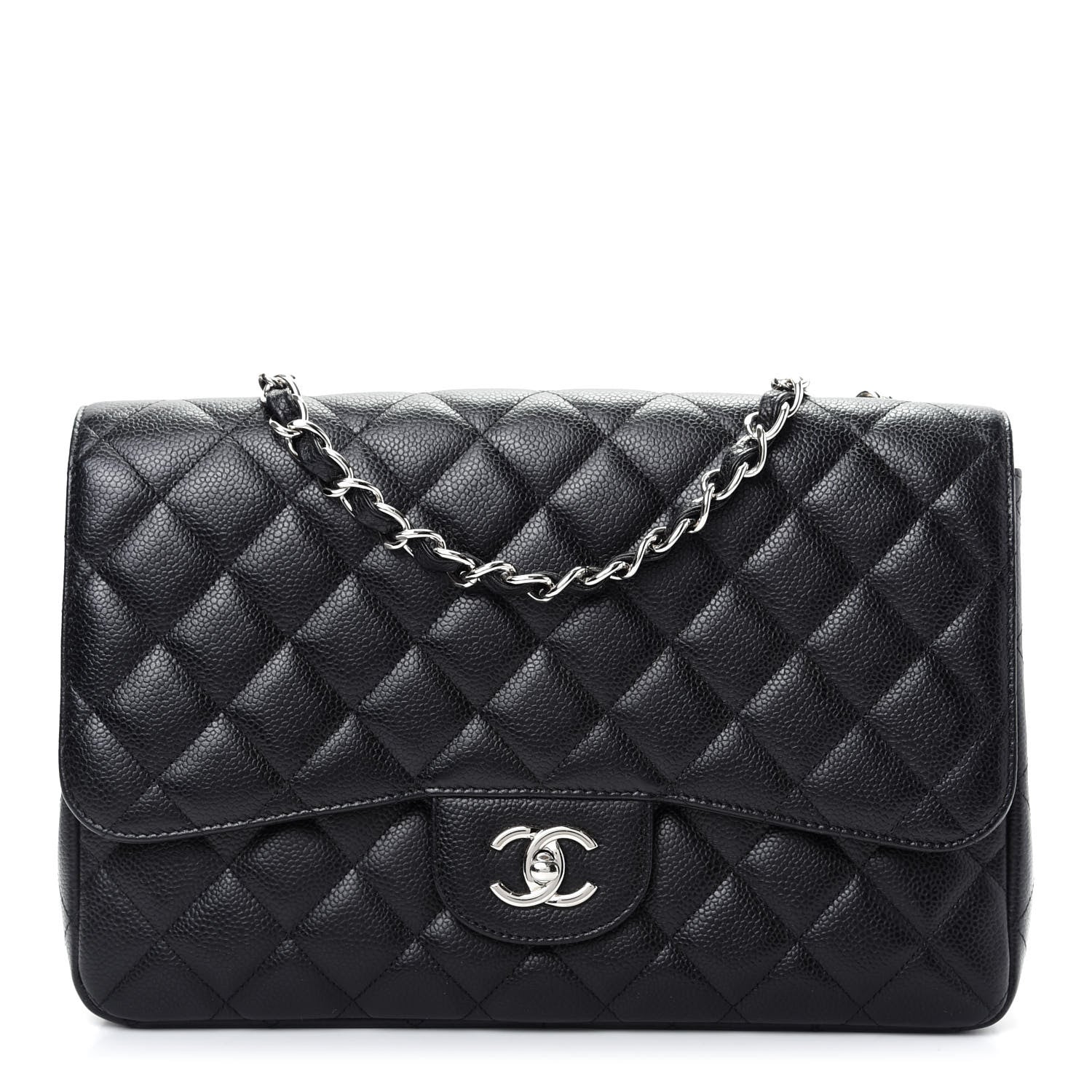 Chanel Caviar Quilted Jumbo Single Flap Black 1 of 9