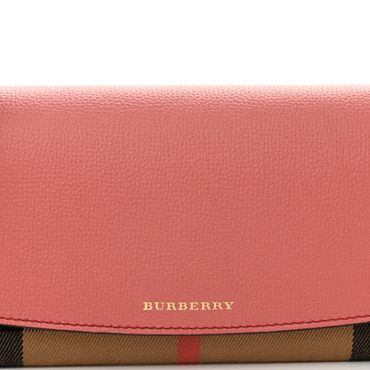 Burberry Grainy Calfskin House Check Henley Wallet On Chain Cinnamon Red 7 of 9