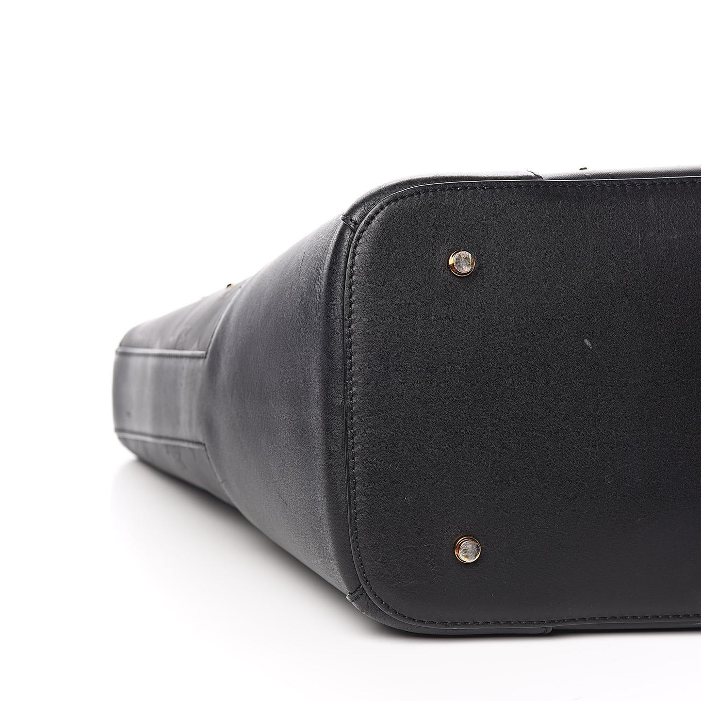 Coated Canvas Studded Shopper Tote Black
