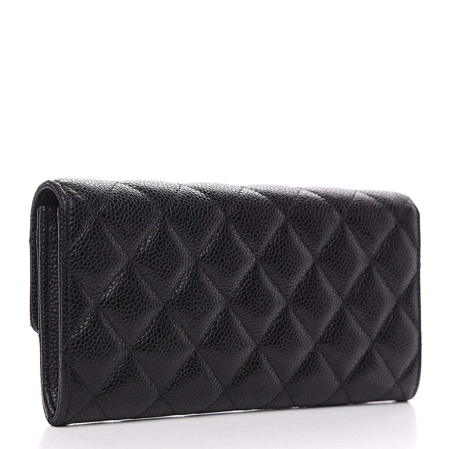 Chanel Caviar Quilted Large Gusset Flap Wallet Black 2 of 8