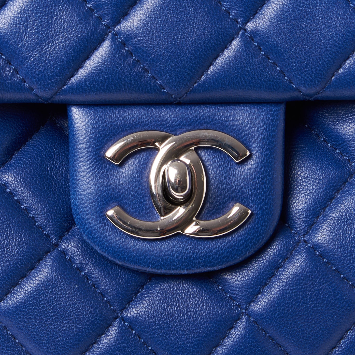 Lambskin Quilted Large Urban Spirit Backpack Blue