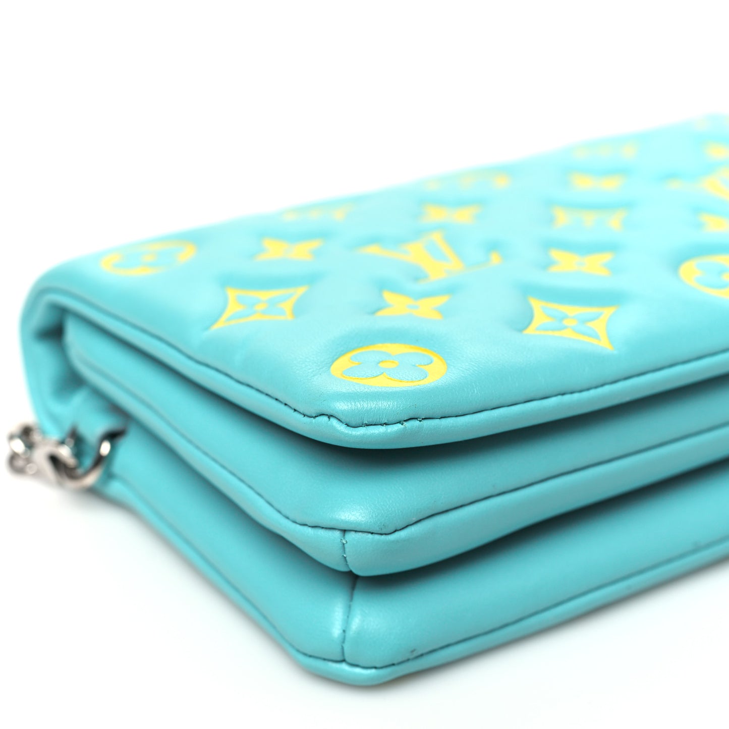 Lambskin Embossed Monogram Vuittamins Pochette Coussin Menthe Jaune