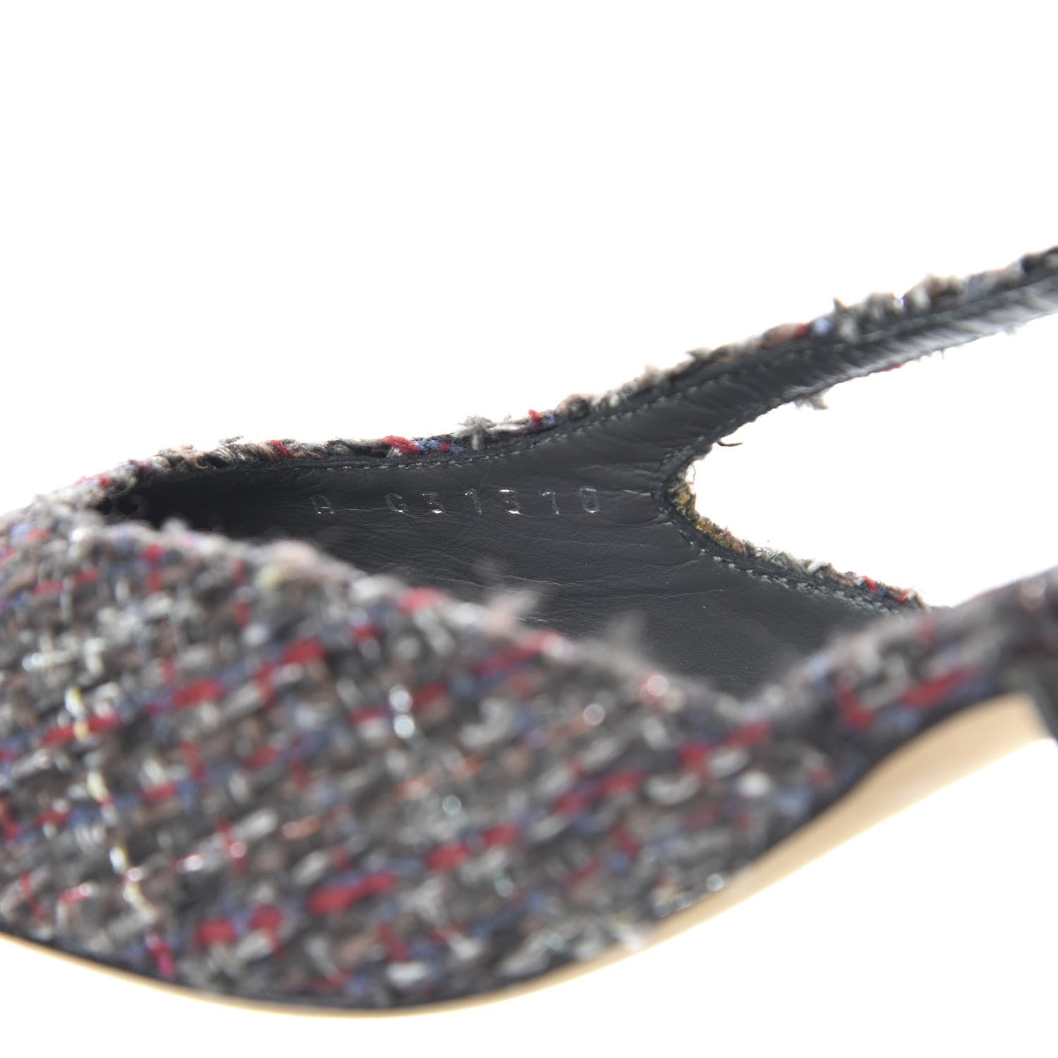 Chanel Tweed Grosgrain Cap Toe CC Slingback Pumps 35.5 Brown Red Black 9 of 10
