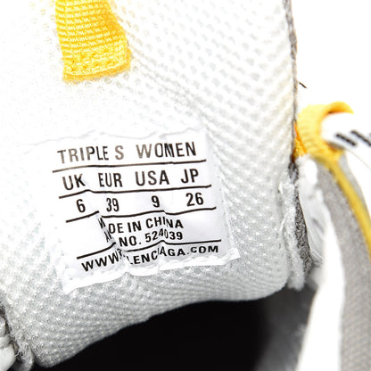 Balenciaga Fabric Mesh Womens Triple S Sneakers 39 Yellow Grey White 8 of 9