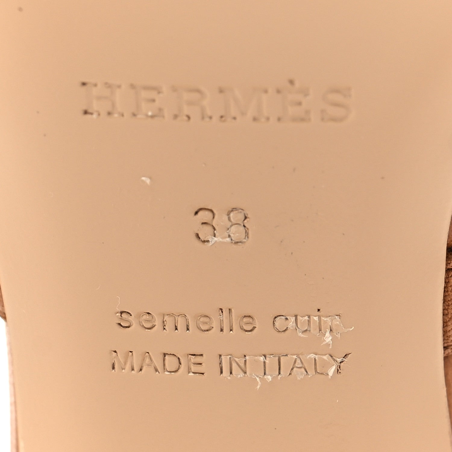 Hermes Goatskin Candy Sandals 38 Naturel 7 of 8