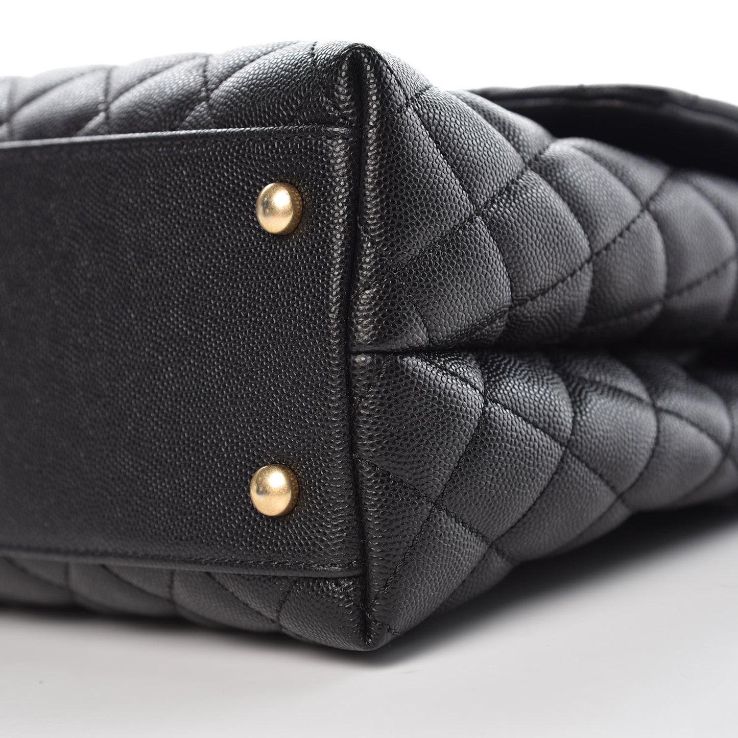 Caviar Quilted Medium Coco Handle Flap Black