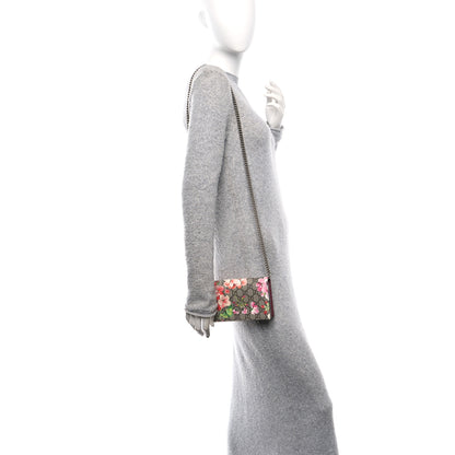 Gucci GG Supreme Monogram Blooms Chain Wallet Beige Multicolor Dry Rose 2 of 13