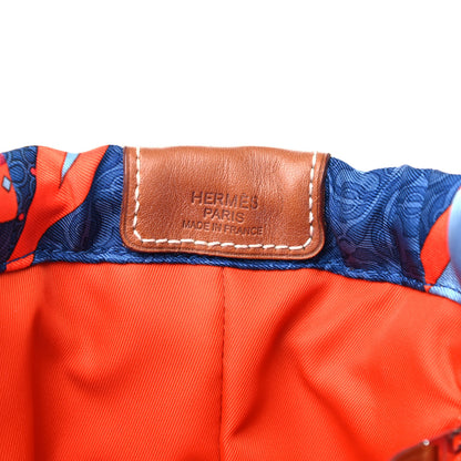 Hermes Silk Carre en Cravates Fourbi 20 PM Pouch Bleu Saphir 6 of 11