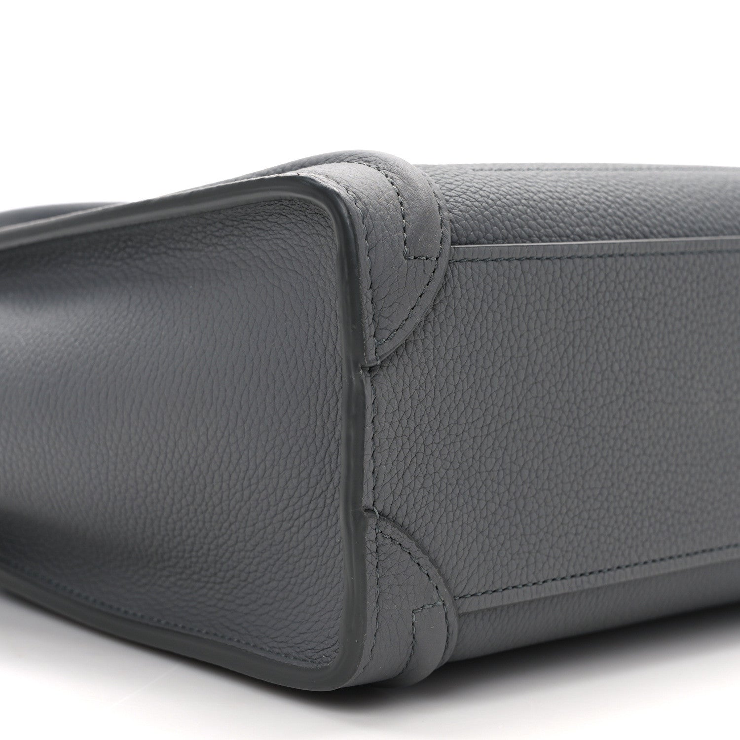 Celine Drummed Calfskin Nano Luggage Kohl 10 of 13