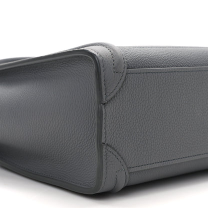 Celine Drummed Calfskin Nano Luggage Kohl 10 of 13