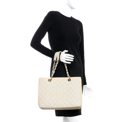 Chanel Caviar Quilted Grand Shopping Tote GST White 2 of 8