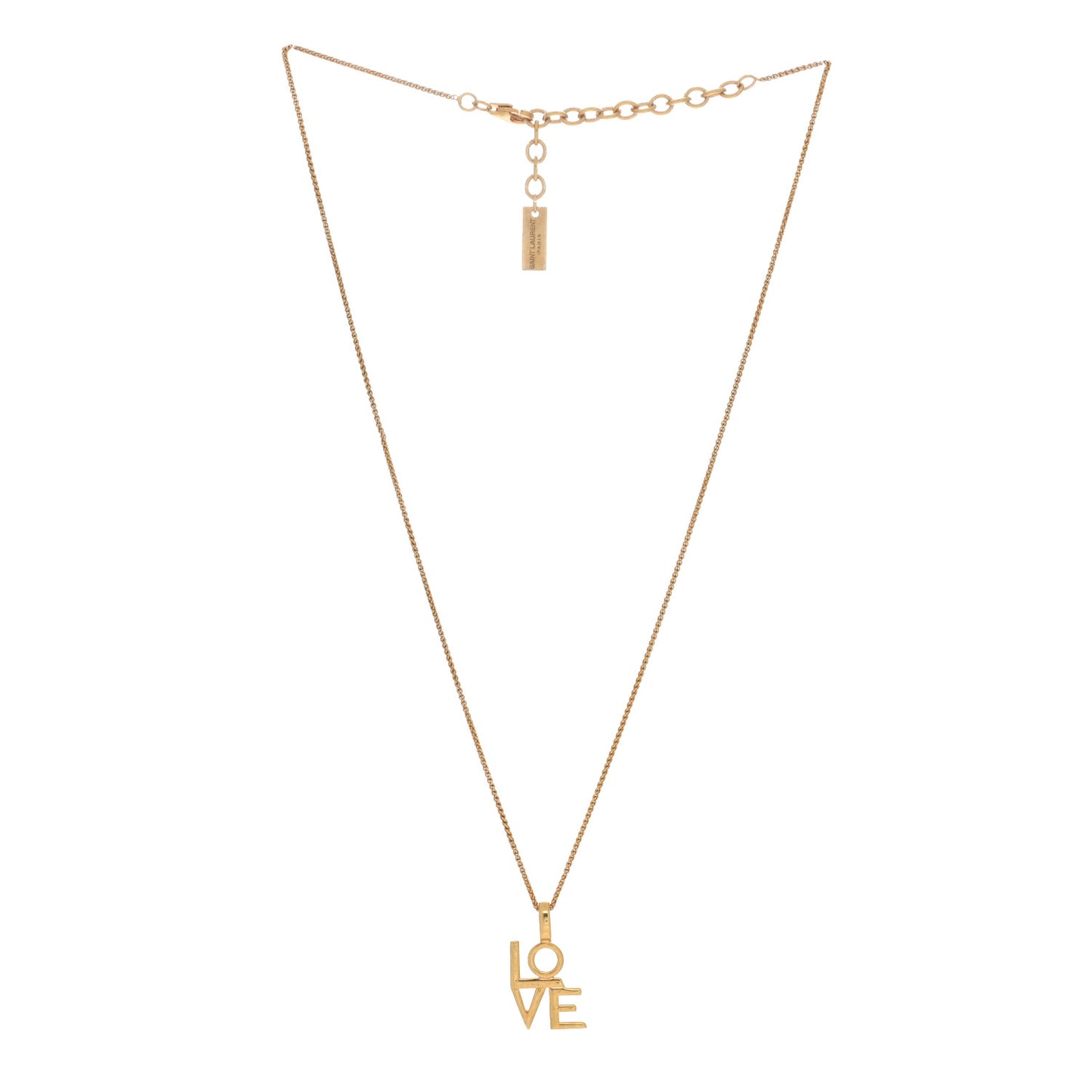 Metal LOVE Pendant Necklace Gold