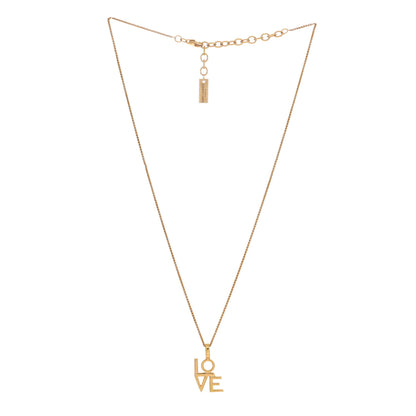 Saint Laurent Metal LOVE Pendant Necklace Gold 2 of 4