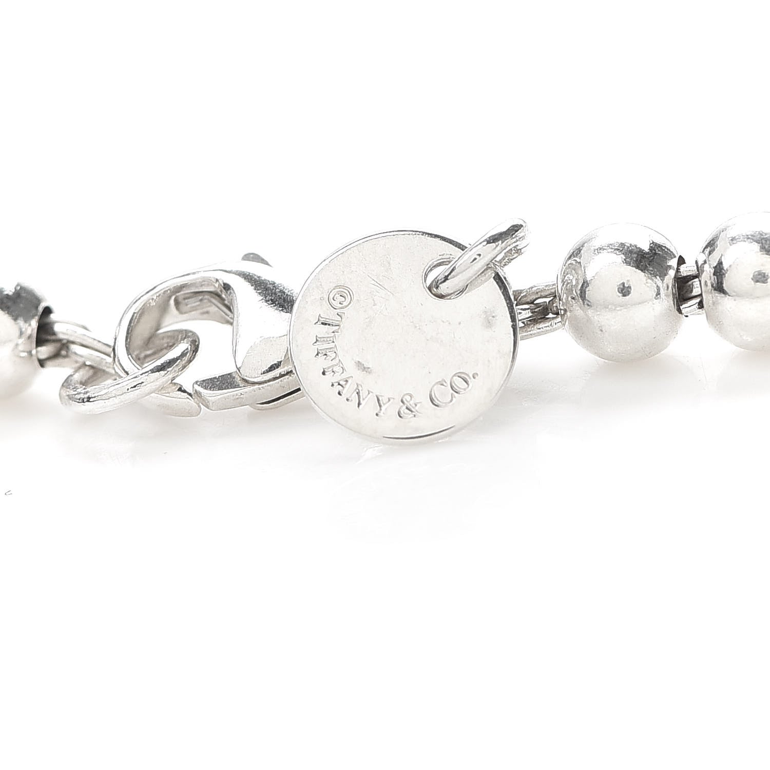 Tiffany Sterling Silver 4mm Bow Bead Bracelet 5 of 6